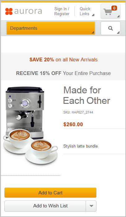 Capture d'écran de la page sur un appareil mobile