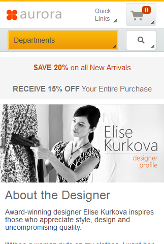 Capture d'écran de la page sur un appareil mobile
