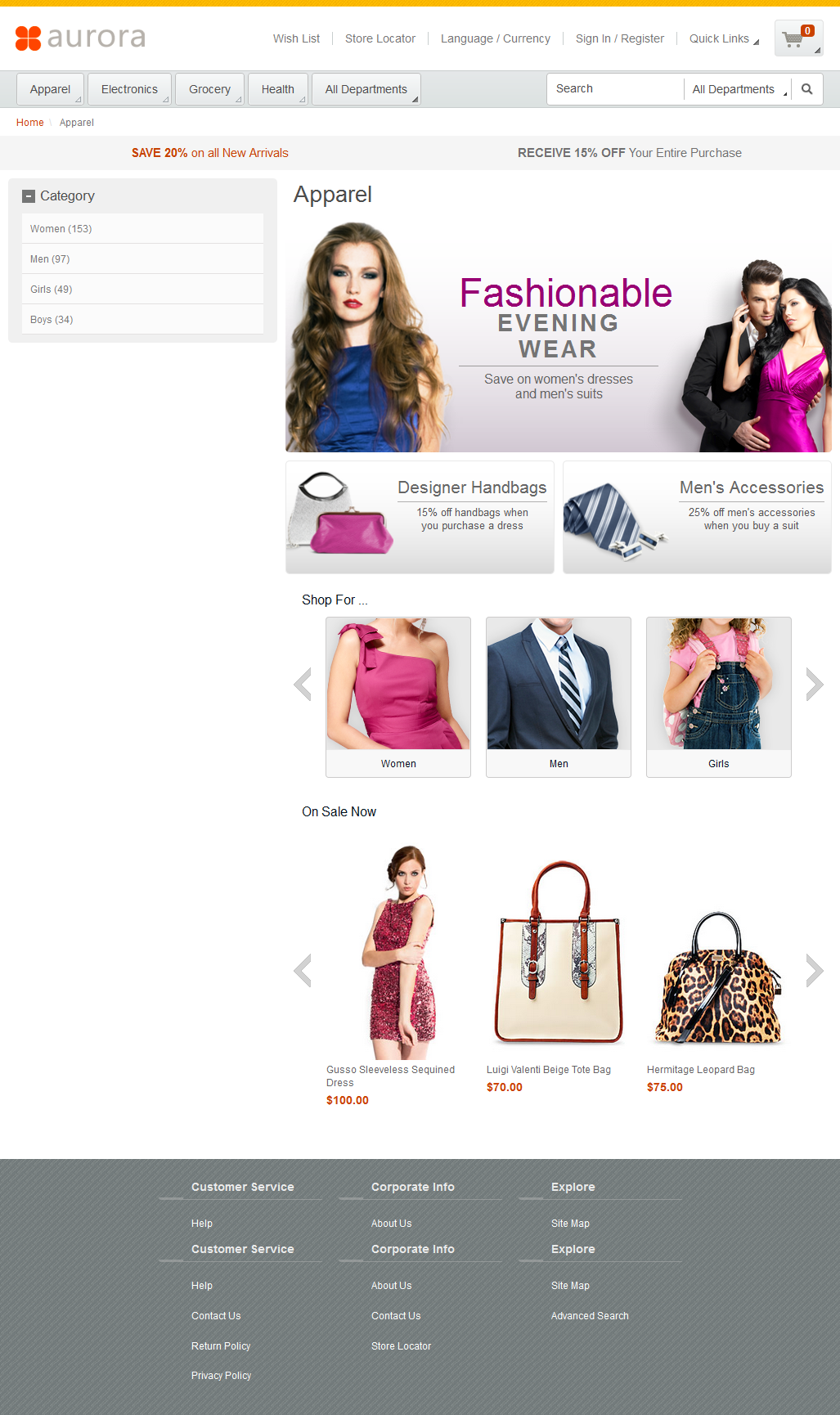 Capture d'écran de la page sur une tablette