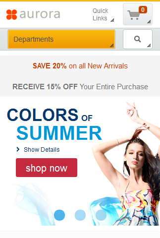 Capture d'écran de la page sur un appareil mobile