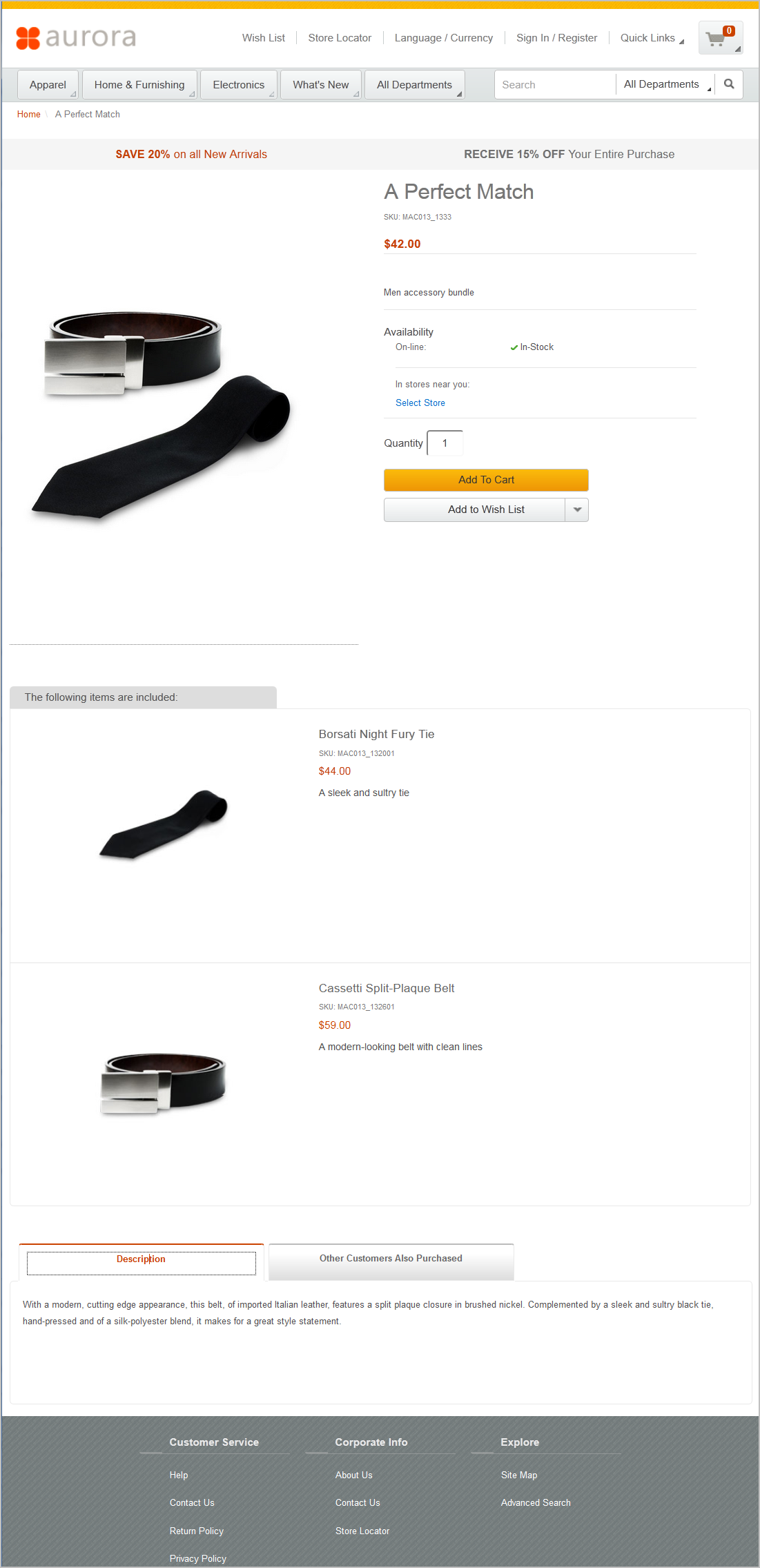 Capture d'écran de la page sur une tablette