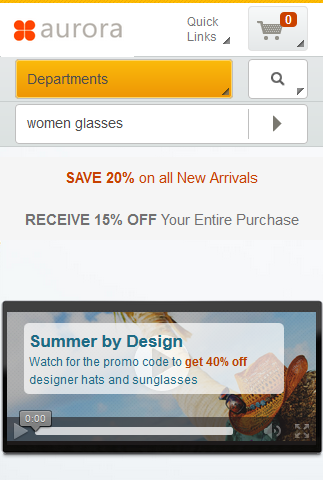 Capture d'écran de la page sur un appareil mobile
