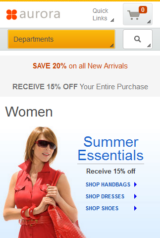 Capture d'écran de la page sur un appareil mobile