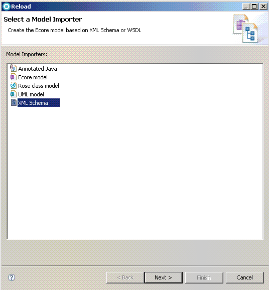 Sélection d'un schéma XML