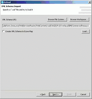 Choisissez la liste des schémas à partir desquels recharger