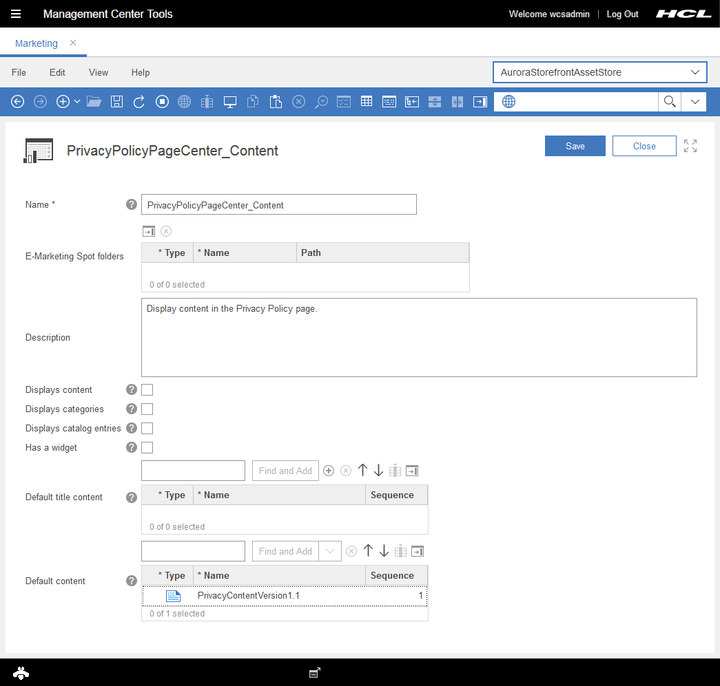 Image qui montre la version de contenu mise à jour pour l'emplacement e-Marketing.