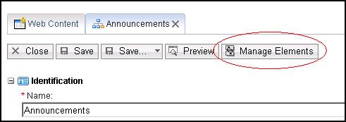 Capture d'écran Gérer les éléments