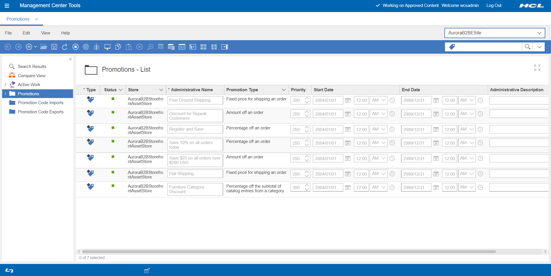 Liste des promotions