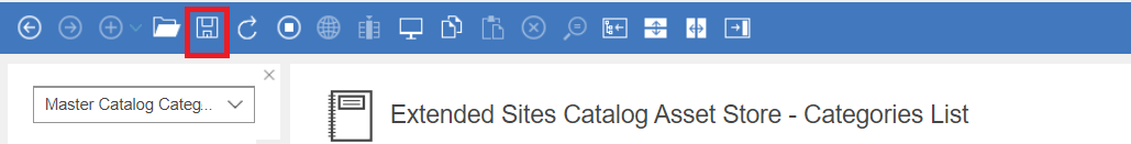 barre d'outils Management Center affichant le bouton Enregistrer