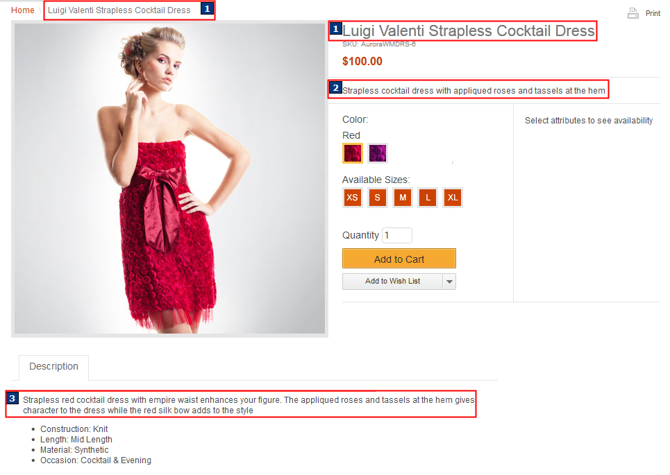 Description d'entrée de catalogue de magasin de ressources