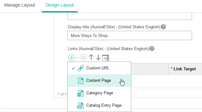 Liens vers la page de contenu