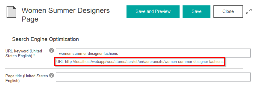 Fenêtre Informations sur la page et l'agencement