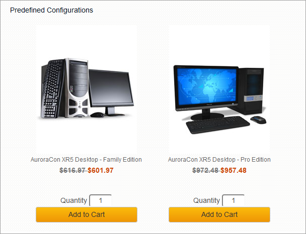 Exemple d'un widget Kit dynamique prédéfini
