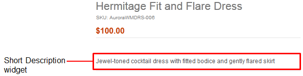 Exemple d'un widget Description abrégée