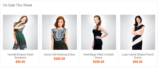 Quatre entrées de catalogue affichées par l'action Recommander une entrée de catalogue