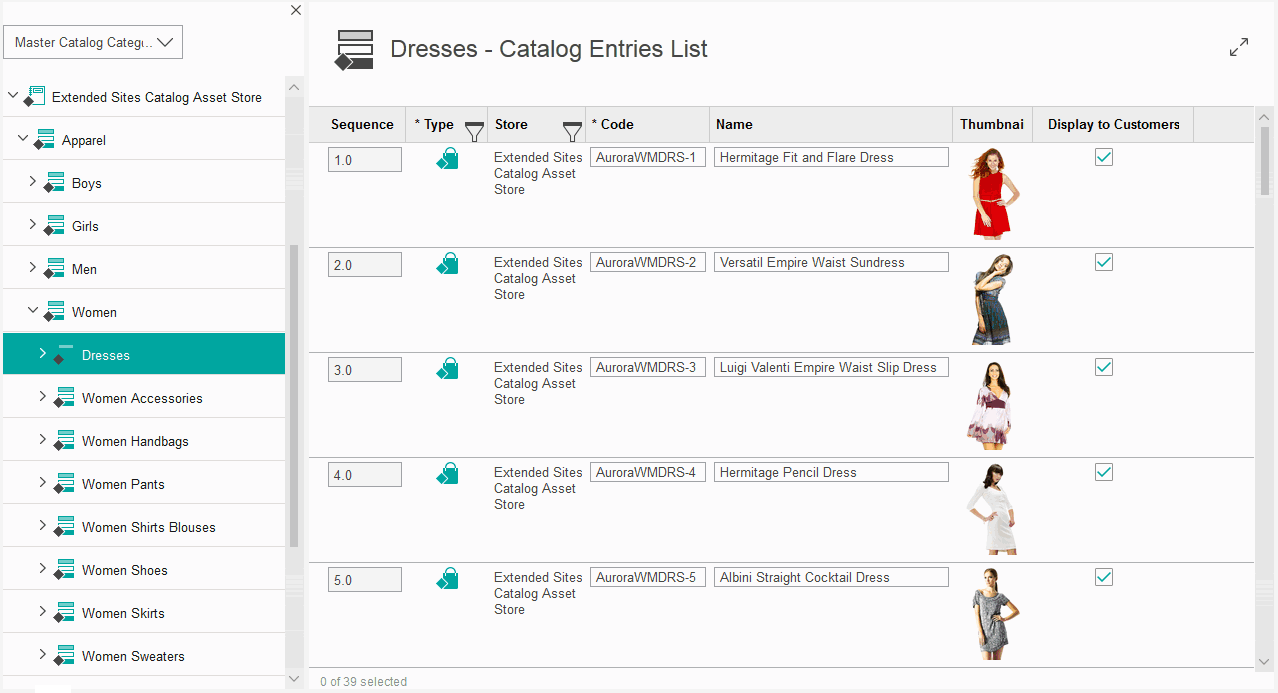 Exemple de vue de liste.