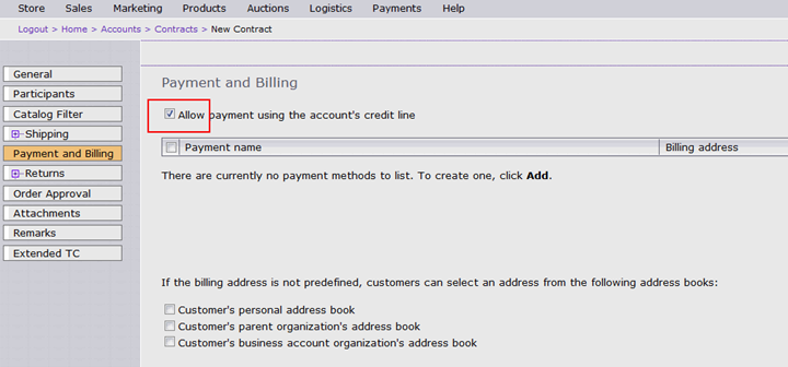 Capture d'écran pour modifier un contrat.