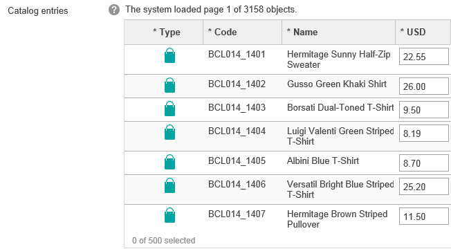 Vérification de la liste de prix.