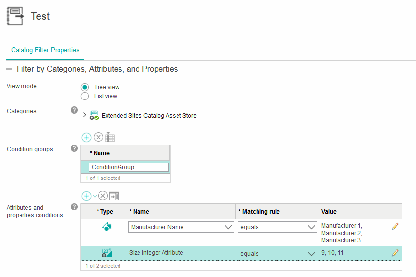 Relationship within multiple conditions in a condition group screen capture