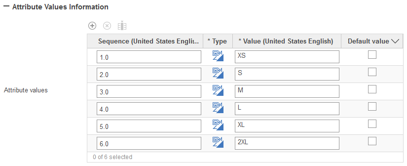 Screen capture that shows how to define attributes for swatches