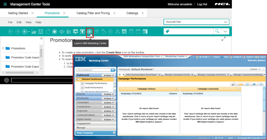 Launch IBM Marketing Center