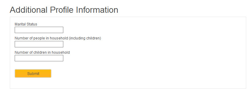 Additional Profile Information form entry
