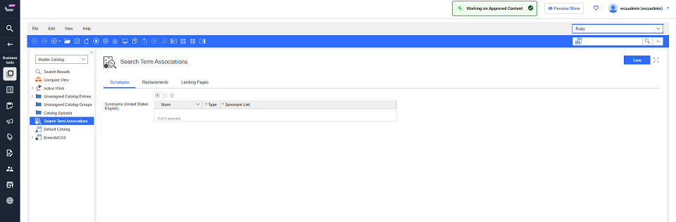 Search term associations overview screen capture