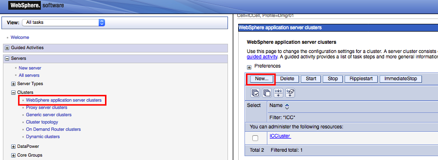 WAS DMGR new cluster