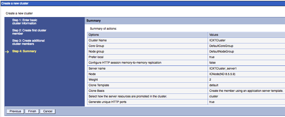 WAS DMGR new cluster Step4