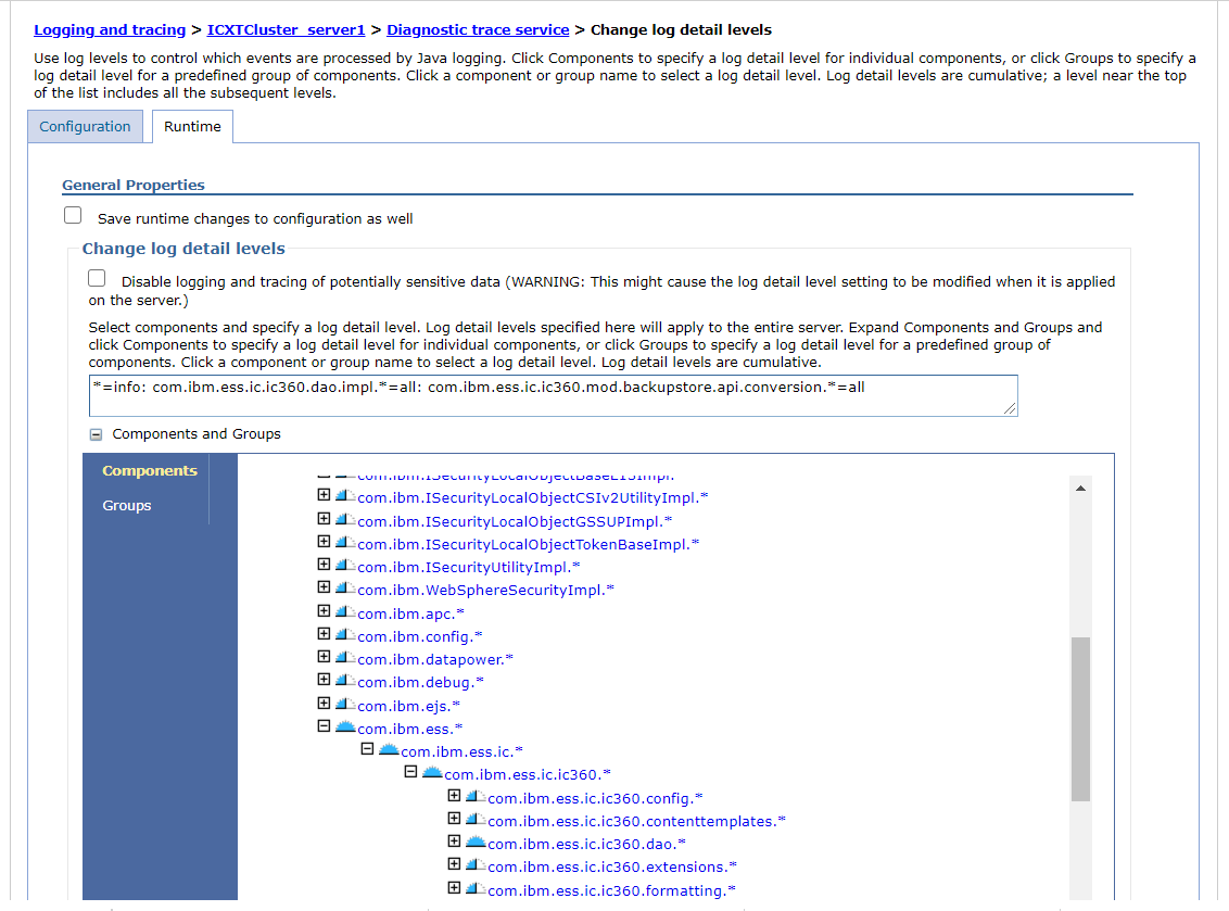 ICXT-Websphere Logs