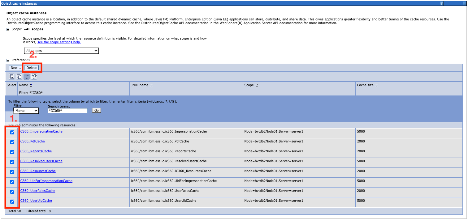 Delete ICXT object cache instances