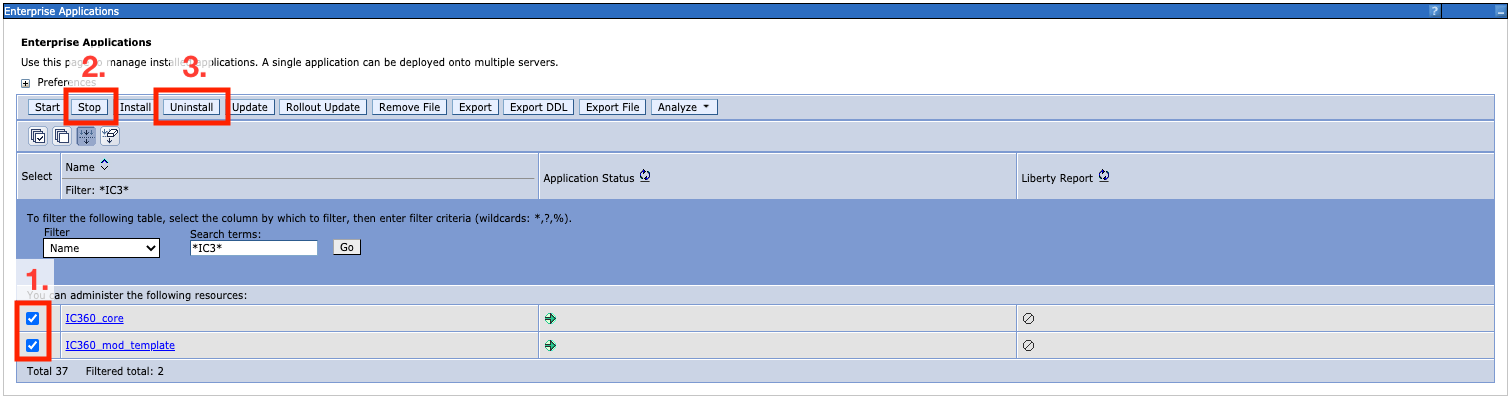 Select ICXT applications