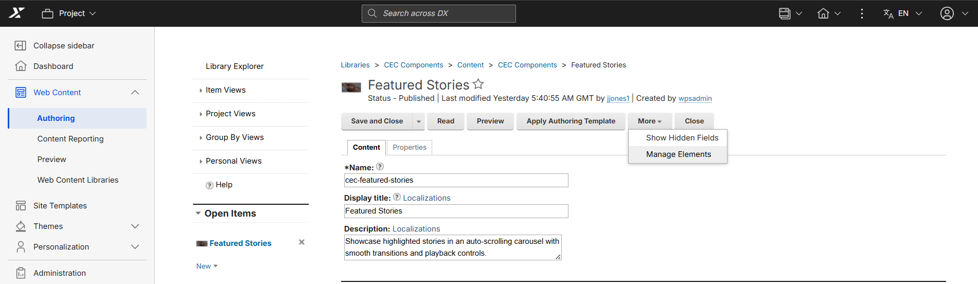 Method 1 – Hide Elements from Content