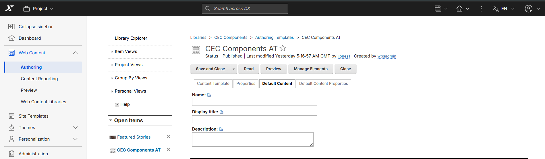 Method 2 – Hide Elements from Authoring Template