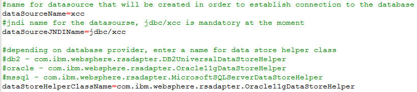 install.properties section for datasource and datastore helper.
