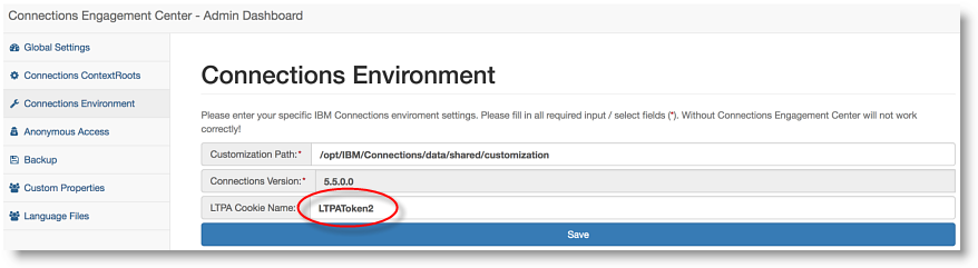 Updating the LTPA cookie name