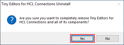 Confirm uninstall