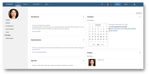 Schermafbeelding van Connections-startpagina