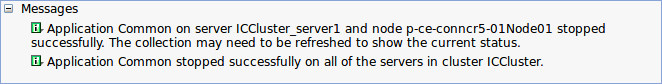 Dialog shown when Common application is stopped Message shown when the Common application is stopped