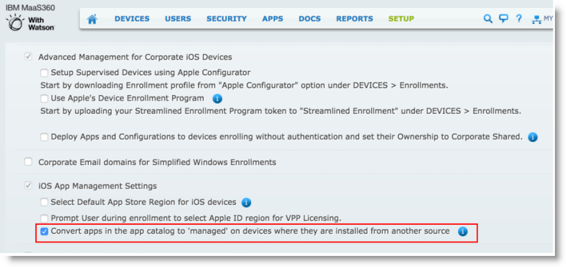 Convert apps to managed