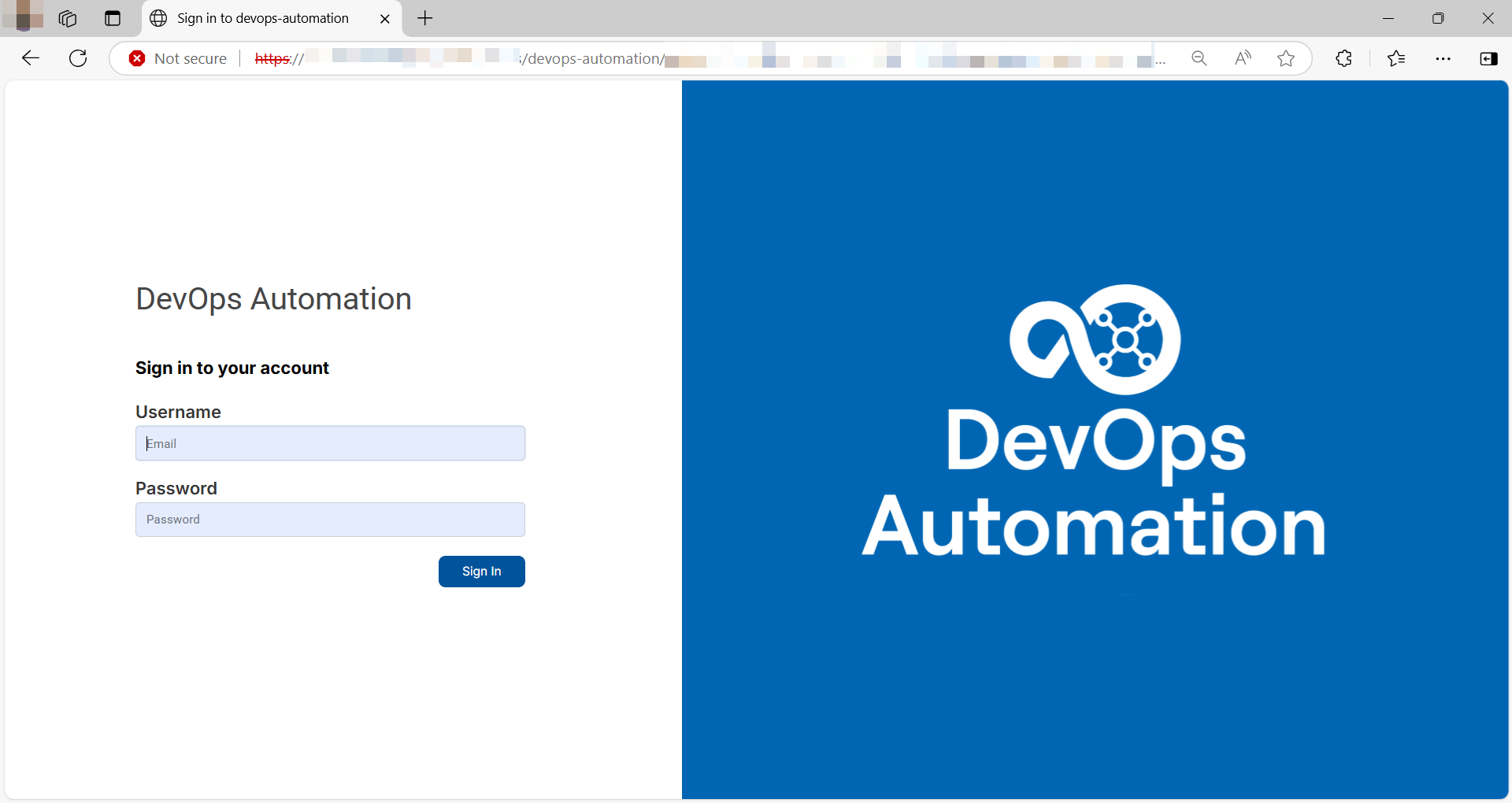 Automation Login page