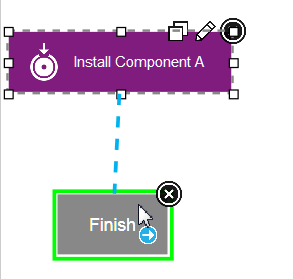 Dragging a connection to a step