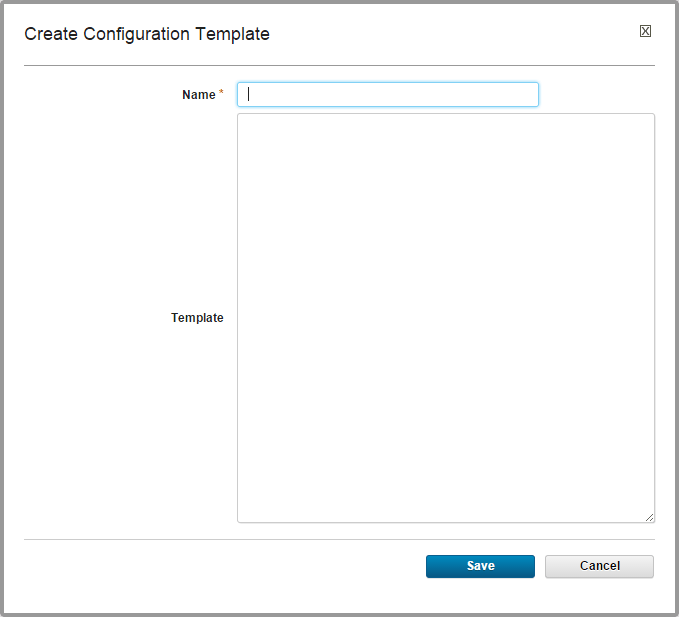 The Create Configuration Template window