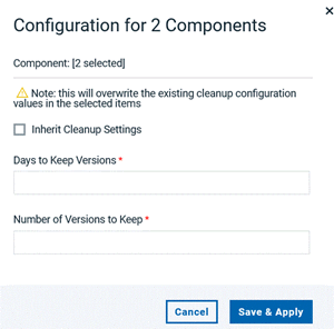 component cleanup configuration