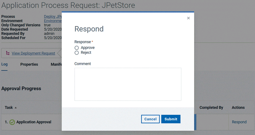 Processing an approval as part of the process