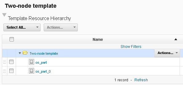 The complete resource template, showing a main folder that contains two agent prototypes