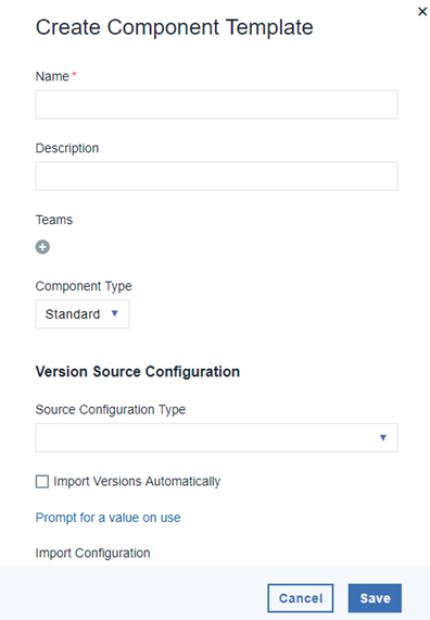 The Create Component window