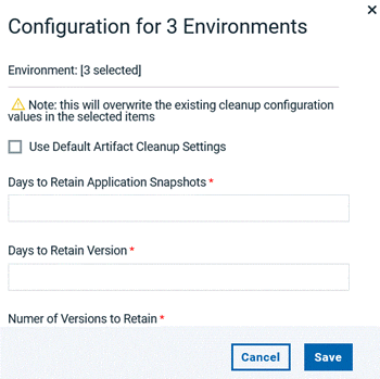 component cleanup configuration