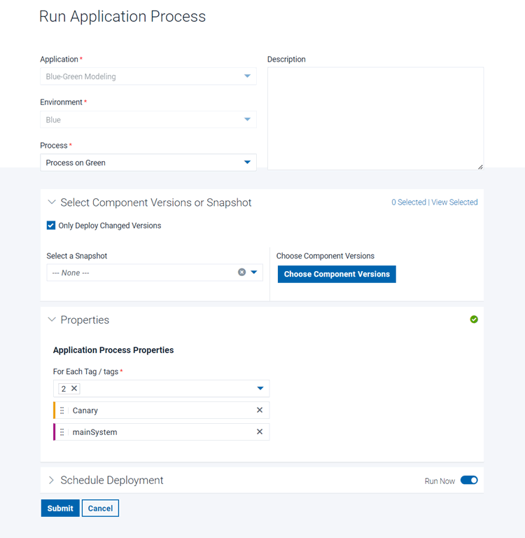 Requesting a process and selecting the tags to use in the For Each Tag step