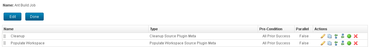 The Populate Workspace step added to the job